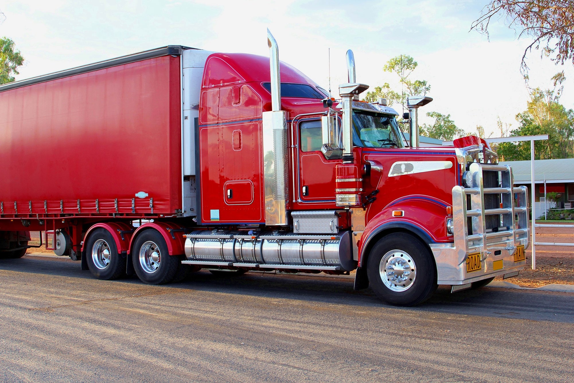 Rig Photo of a red Truck on the Road in Australia
